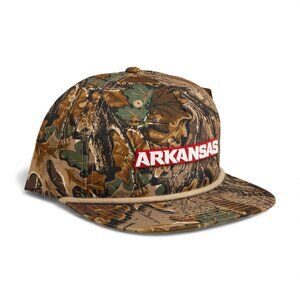 Arkansas Razorbacks ARKANSAS White 3D Umpqua Rope Hat- Realtree Advantage/ Khaki
